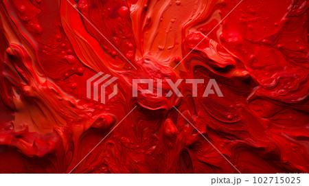 赤い抽象的な油絵の背景「AI生成画像」 102715025