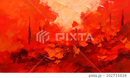 赤い抽象的な油絵の背景「AI生成画像」 赤い抽象的な油絵の背景「AI生成画像」 102715026