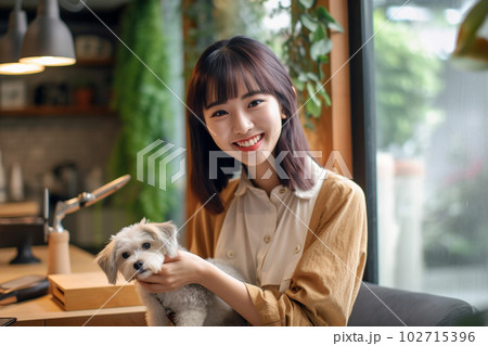 トリミングする女性トリマー:AI生成画像 トリミングする女性トリマー:AI生成画像 102715396