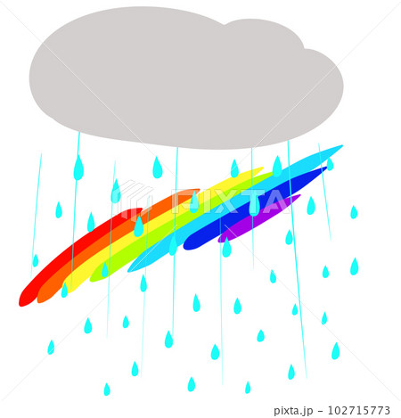 雨の日に空にかかる7色の虹 雨の日に空にかかる7色の虹 102715773