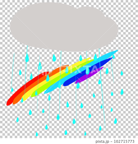 雨の日に空にかかる7色の虹 雨の日に空にかかる7色の虹 102715773