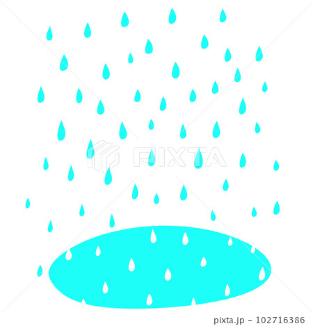 雨の日空から降るたくさんの雨粒たち 102716386