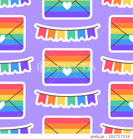 LGBT seamless pattern. Symbol of the LGBT community. LGBT pride or Rainbow elements. LGBT flag or Rainbow flag. LGBT seamless pattern. Symbol of the LGBT community. LGBT pride or Rainbow elements. LGBT flag or Rainbow flag. 102717339