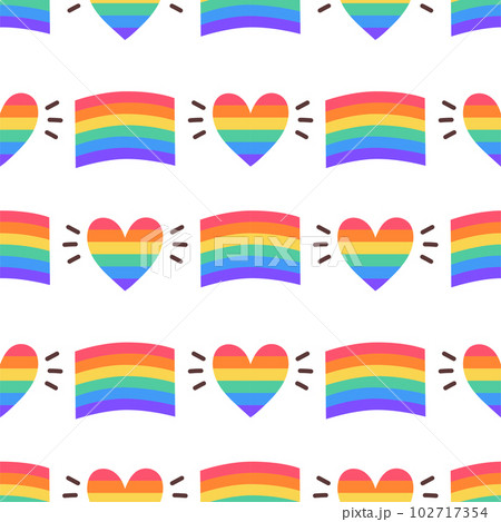 LGBT seamless pattern. Symbol of the LGBT community. LGBT pride or Rainbow elements. LGBT flag or Rainbow flag. 102717354