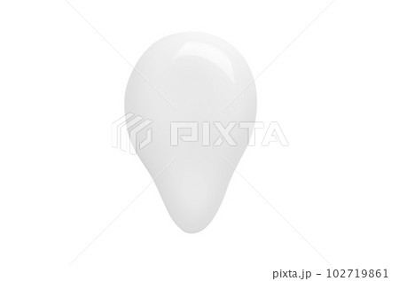 A sample of white cosmetic moisturizer. Isolated on a white background. Macrophotography A sample of white cosmetic moisturizer. Isolated on a white background. Macrophotography 102719861