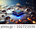 Virtual technology illustration with background nano technology. Ganerative AI. 102721036