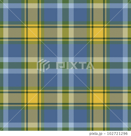 Plaid seamless pattern in blue. Check fabric texture. Vector textile print. 102721296
