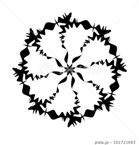 Abstract decorative black floral shape 102721683