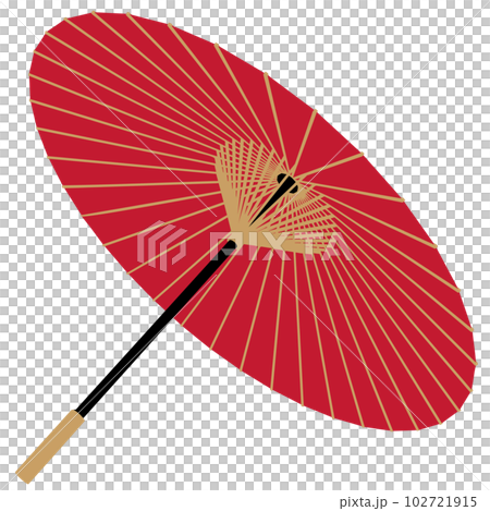 紅色日本傘的插圖素材 紅色日本傘的插圖素材 102721915