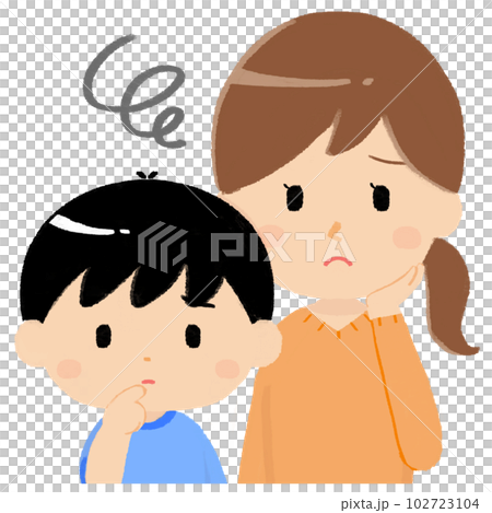 家長和孩子一臉苦惱 102723104