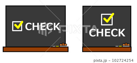 黒板にチックマークをチョークで書いたイラスト 黒板にチックマークをチョークで書いたイラスト 102724254