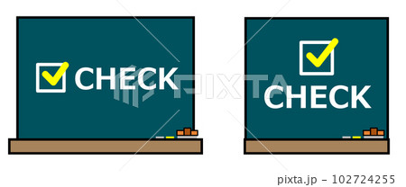 黒板にチックマークをチョークで書いたイラスト 102724255