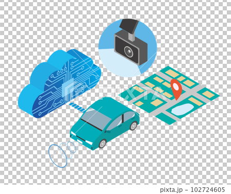 Car and network image illustration Car and network image illustration 102724605