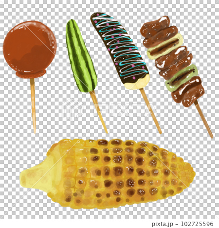 攤位食物的插圖 攤位食物的插圖 102725596
