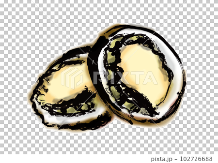 あわびの和風手描きイラスト 102726688