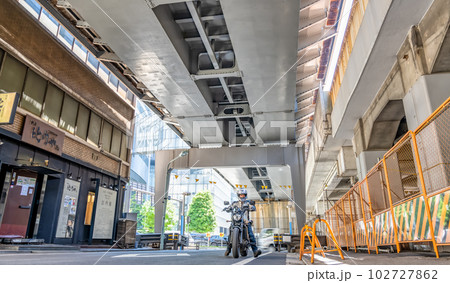 クルーザーバイクと男性ライダー 東京 クルーザーバイクと男性ライダー 東京 102727862