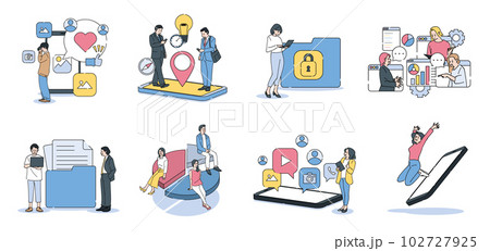 人物 ビジネスおしゃれイラスト素材	 102727925