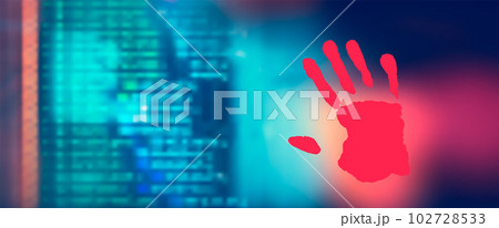 Digital Binary Code on Dark Red Background. Data Breach 102728533