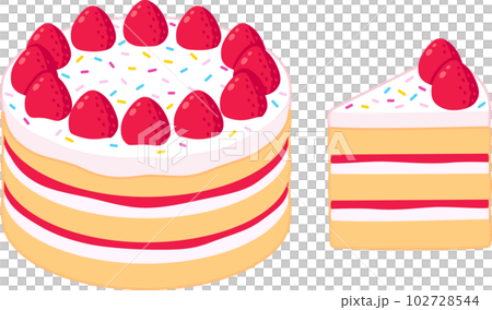Strawberry birthday cake cartoon Strawberry birthday cake cartoon 102728544