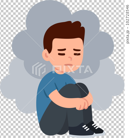 Sad boy sitting on the floor Sad boy sitting on the floor 102728546
