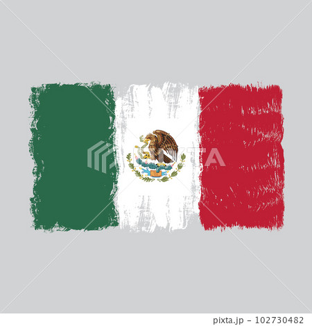 Flag of Mexico,watercolor brush style, Flag of Mexico,watercolor brush style, 102730482
