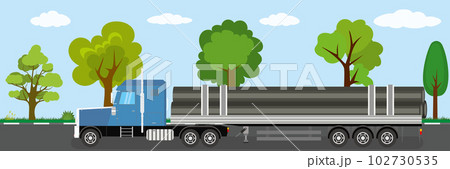 Trailer truck long vehicle on road,natural landscape in the back 102730535
