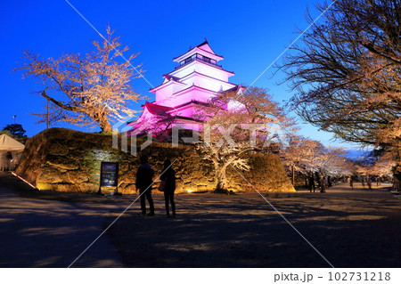 鶴ヶ城公園ライトアップ 福島県会津若松市 鶴ヶ城公園ライトアップ 福島県会津若松市 102731218