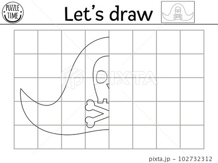 Complete the pirate hat picture. Vector pirate symmetrical drawing practice worksheet. Printable black and white activity for preschool kids. Copy the picture treasure island game pirate accessory Complete the pirate hat picture. Vector pirate symmetrical drawing practice worksheet. Printable black and white activity for preschool kids. Copy the picture treasure island game pirate accessory 102732312