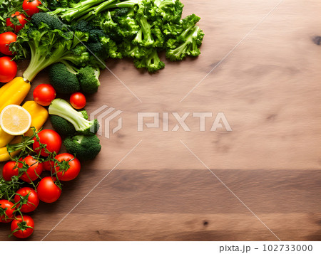 A background or framed image created by placing various vegetables or fruits 58 A background or framed image created by placing various vegetables or fruits 58 102733000