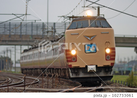 北陸本線　加賀笠間ー美川　JR西日本　485系　A09編成（金沢）　雷鳥 102733061