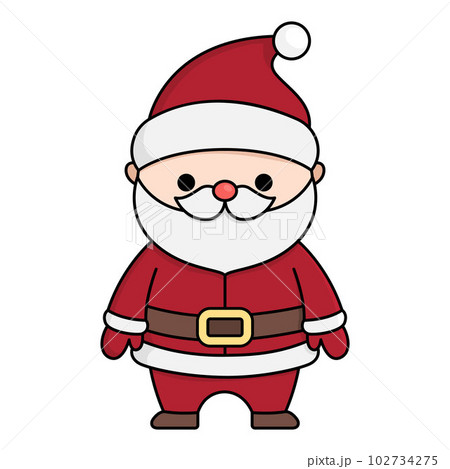 Vector kawaii Santa Claus. Cute Father Frost illustration isolated on white background background. Christmas, winter or New Year character. Funny cartoon holiday icon 102734275