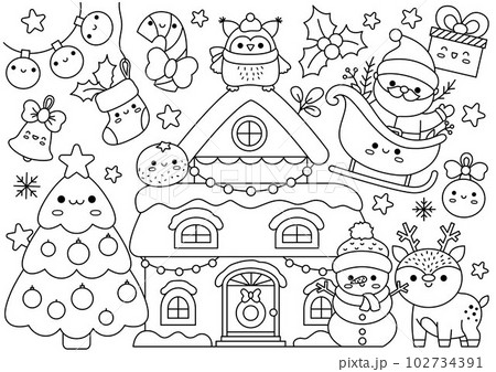 200+ Christmas Coloring Pages - Etsy