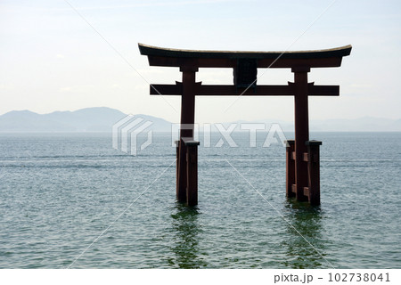 白髭神社 湖中大鳥居 滋賀県高島市鵜川 白髭神社 湖中大鳥居 滋賀県高島市鵜川 102738041