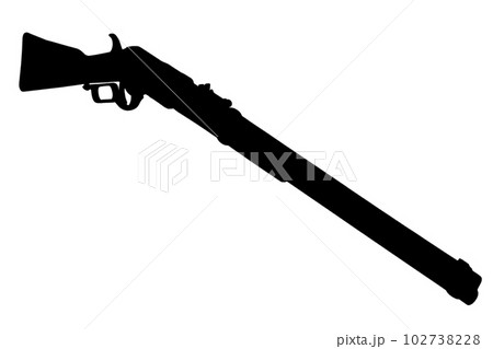 Old west period .44-40 Winchester lever-action repeating rifle M1866 black silhouette Old west period .44-40 Winchester lever-action repeating rifle M1866 black silhouette 102738228