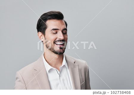 portrait man business handsome copyspace suit smiling beige happy isolated businessman portrait man business handsome copyspace suit smiling beige happy isolated businessman 102738408