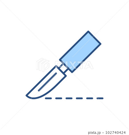 Scalpel related vector icon. 102740424