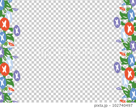 水彩手繪牽牛花框（豎） 102740497
