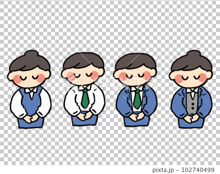 插圖集男女員工鞠躬 插圖集男女員工鞠躬 102740499