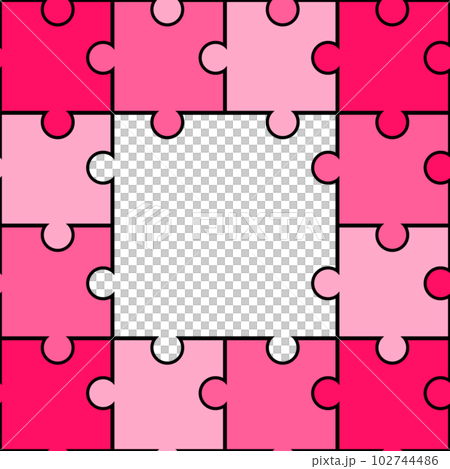 粉色方形拼圖框 粉色方形拼圖框 102744486