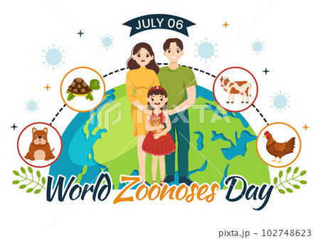 World Zoonoses Day Vector Illustration on 6 July with Family, Various Animals which is in the Forest in Kids Cartoon Hand Drawn Landing Page Templates World Zoonoses Day Vector Illustration on 6 July with Family, Various Animals which is in the Forest in Kids Cartoon Hand Drawn Landing Page Templates 102748623