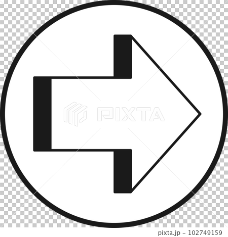 Arrow symbol. Turn right. Transparent flat design element. 102749159
