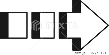 Arrow symbol. Turn right. Transparent flat design element. 102749171