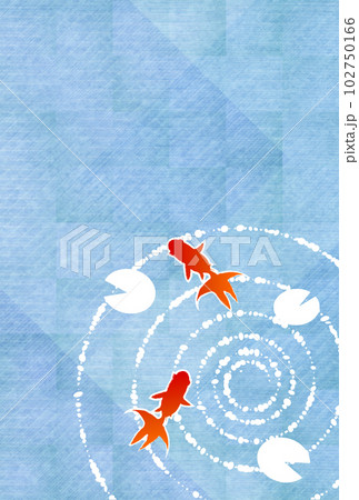 暑中見舞い　金魚　和柄　夏　背景 102750166
