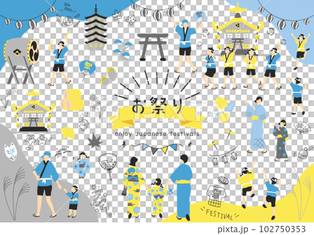 お祭りを楽しむ人達 お祭りを楽しむ人達 102750353