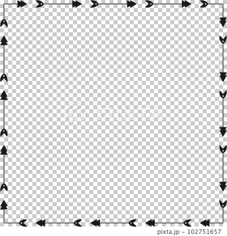 Arrow pattern square frame on transparent background. PNG illustration. Arrow pattern square frame on transparent background. PNG illustration. 102751657