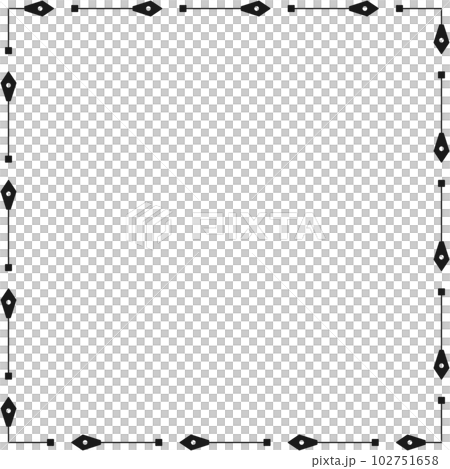 Arrow pattern square frame on transparent background. PNG illustration. Arrow pattern square frame on transparent background. PNG illustration. 102751658