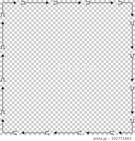 Arrow pattern square frame on transparent background. PNG illustration. Arrow pattern square frame on transparent background. PNG illustration. 102751663