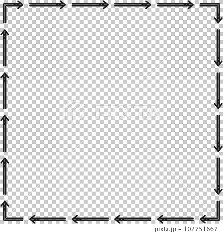 Arrow pattern square frame on transparent background. PNG illustration. Arrow pattern square frame on transparent background. PNG illustration. 102751667