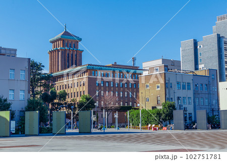 【神奈川の都市風景】横浜みなとみらいの都市風景（象の鼻パーク） 102751781