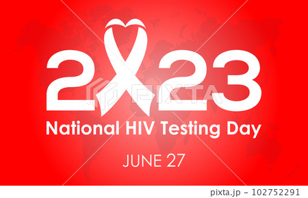 2023 Concept National HIV Testing Day health care concept vector banner template design. Medical treatment, hiv protection, virus prevention theme. 102752291